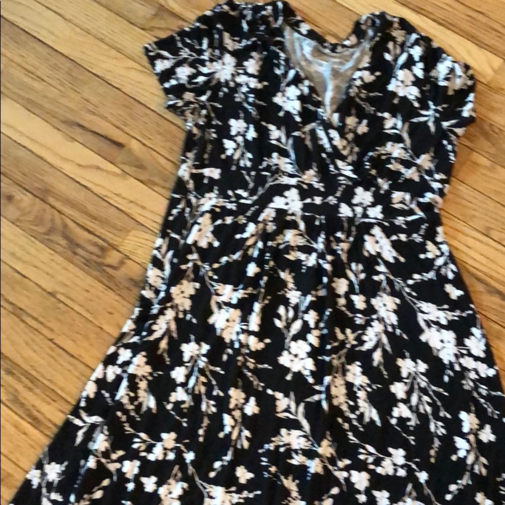 Black and white floral dress